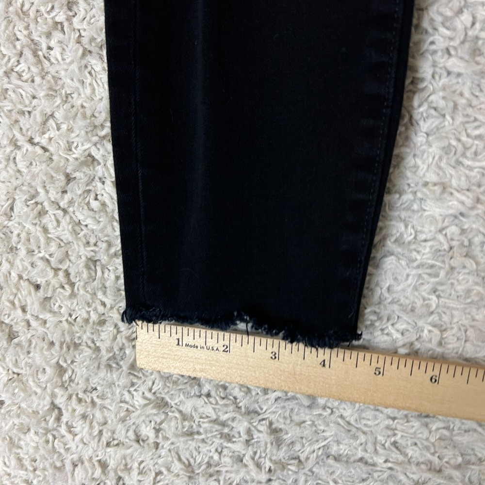 Banana Republic Jeans Womens 25 Petite 25P Black Skinny Denim Distressed Raw Hem - Picture 3 of 10